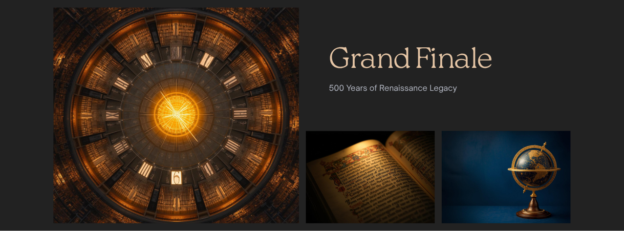 Renaissance 500 year legacy grand finale cross-era influence network